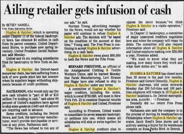 Hughes & Hatcher - Feb 1982 Article On Bankruptcy